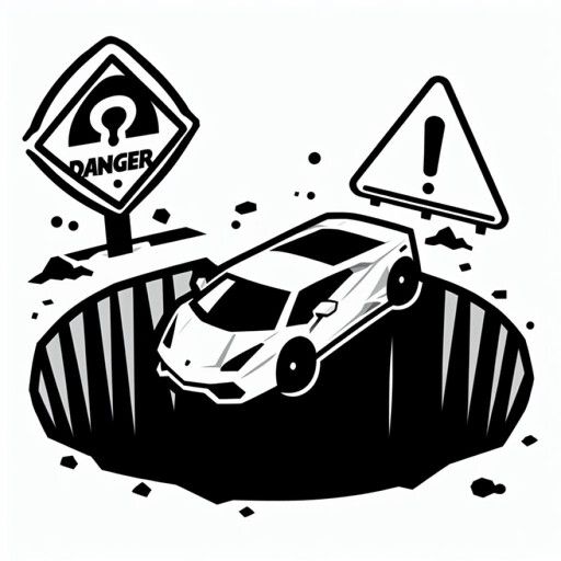 Drive into a big hole cover